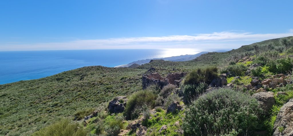 View of the Med from the Sierra Cabreras above Camping Los Gallardos, Mojacar, Almeria
