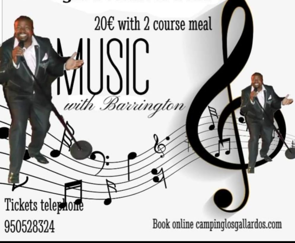 Come join us for an unforgettable evening of music with Barrington on March 18 at Miraflores at Los Gallardos Leisure! Get ready for a night of entertainment as Barrington takes the stage to showcase his incredible musical talent.